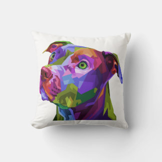 Amerikaanse Pitbull Terrier Pop Art Portret voor h Kussen