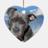 Amerikaanse Pitbull Terrier Puppy Dog Keramisch Ornament (Achterkant)