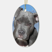 Amerikaanse Pitbull Terrier Puppy Dog Keramisch Ornament (Links)