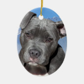 Amerikaanse Pitbull Terrier Puppy Dog Keramisch Ornament (Voorkant)