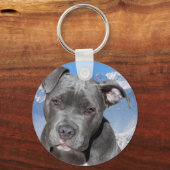 Amerikaanse Pitbull Terrier Puppy Dog Sleutelhanger (Voorkant)