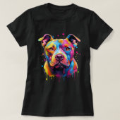 Amerikaanse Pitbull Terrier Splash Art Pitbull Dog T-shirt (Design voorkant)
