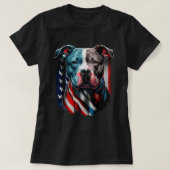 Amerikaanse Pitbull Terrier USA Vlag Patriottische T-shirt (Design voorkant)