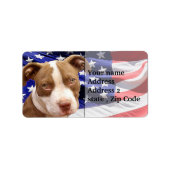 Amerikaanse Pitbullpuppy Etiket (Voorkant)