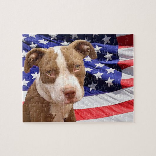 Amerikaanse Pitbullpuppy Legpuzzel (Horizontaal)