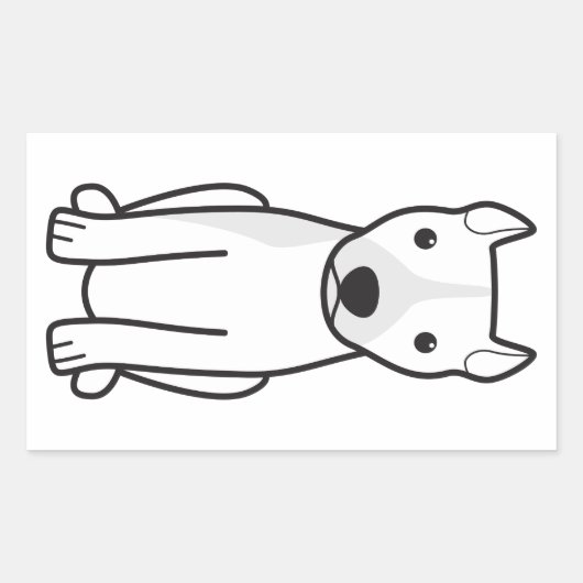 Amerikaanse pitbullterriër (bijgesneden oren) rechthoekige sticker (Voorkant)