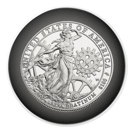 Amerikaanse Platinum Liberty Coin ~ Reverse 2013 ~ Keramische Knop (Voorkant)