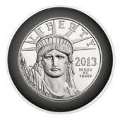 Amerikaanse Platinum Liberty Munt ~ Obverse 2013 Keramische Knop (Voorkant)