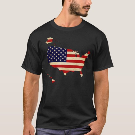 Amerikaanse plattegrond t-shirt (Voorkant)