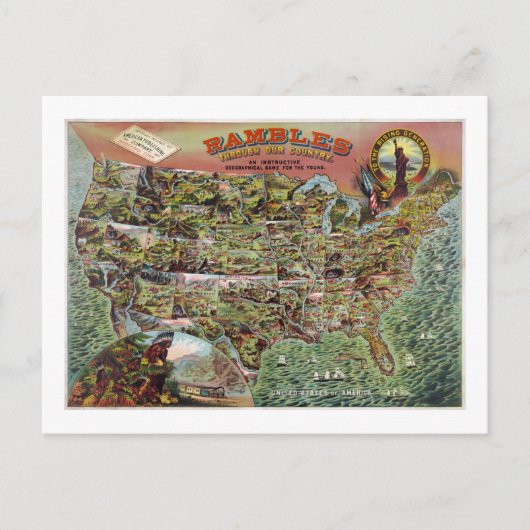 Amerikaanse plattegronden Briefkaart (Voorkant)