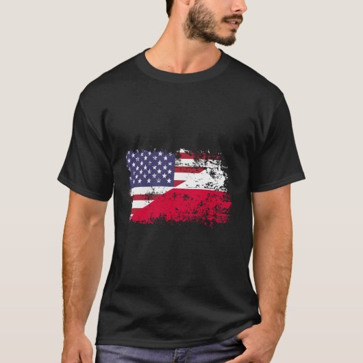 Amerikaanse Polen Vlag T-shirt (Voorkant)