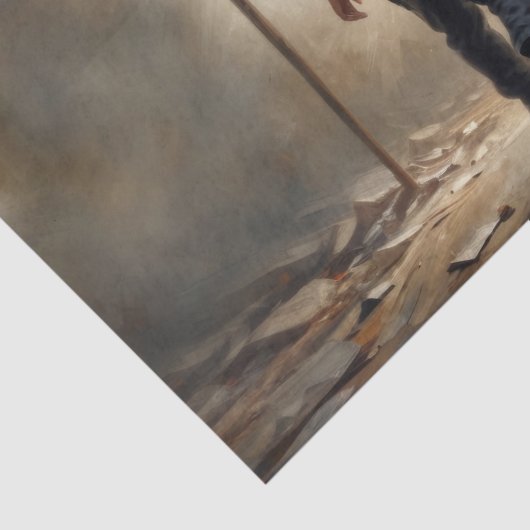 Amerikaanse politie met kind - Decoupage- Tissuepapier (Detail)