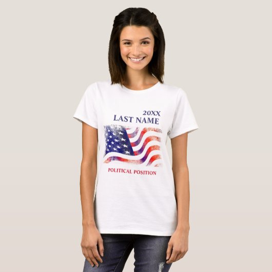 Amerikaanse politieke campagne t-shirt (Voorkant volledig)