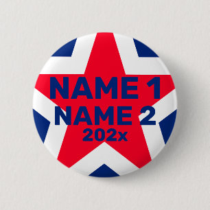 Amerikaanse politieke namen/namen van verkiezingen ronde button 5,7 cm