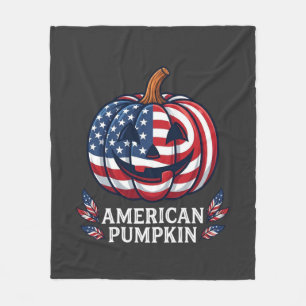 Amerikaanse Pompoen Halloween Usa Vlag Sterren Str Fleece Deken