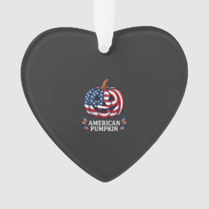 Amerikaanse Pompoen Halloween Usa Vlag Sterren Str Ornament