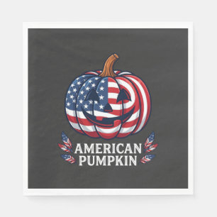 Amerikaanse Pompoen Halloween Usa Vlag Sterren Str Servet