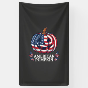 Amerikaanse Pompoen Halloween Usa Vlag Sterren Str Spandoek