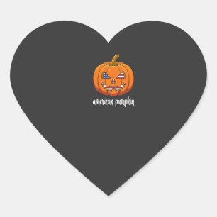 Amerikaanse Pompoen Patriottische Halloween Jack O Hart Sticker