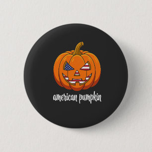 Amerikaanse Pompoen Patriottische Halloween Jack O Ronde Button 5,7 Cm
