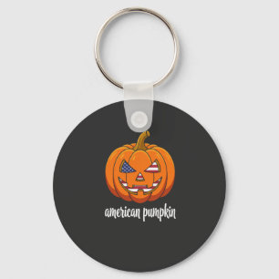 Amerikaanse Pompoen Patriottische Halloween Jack O Sleutelhanger