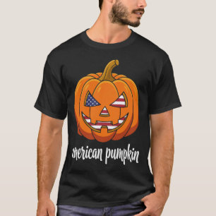 Amerikaanse Pompoen Patriottische Halloween Jack O T-shirt