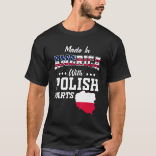 Amerikaanse Poolse Onderdelen Polen Kaart de Vlaga T-shirt