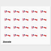 Amerikaanse & Poolse vlaggen Ronde Sticker (Vel)