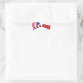 Amerikaanse & Poolse vlaggen Ronde Sticker (Tas)