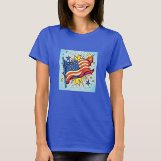 Amerikaanse Pop Art Flag T-shirt