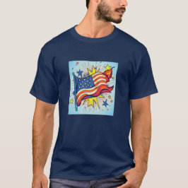 Amerikaanse Pop Art Flag T-shirt