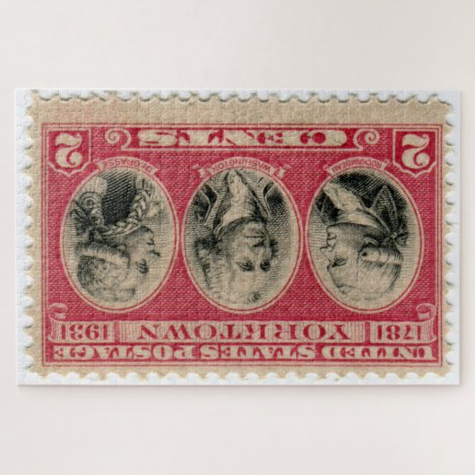 Amerikaanse postage Stamp Jigzaag Puzzle Legpuzzel (Horizontaal)