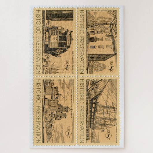 Amerikaanse postage Stamp Jigzaag Puzzle Legpuzzel (Verticaal)