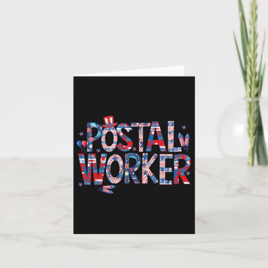 Amerikaanse postbeambte VS Vlag Mailman Mail 4th O Kaart (Voorkant)