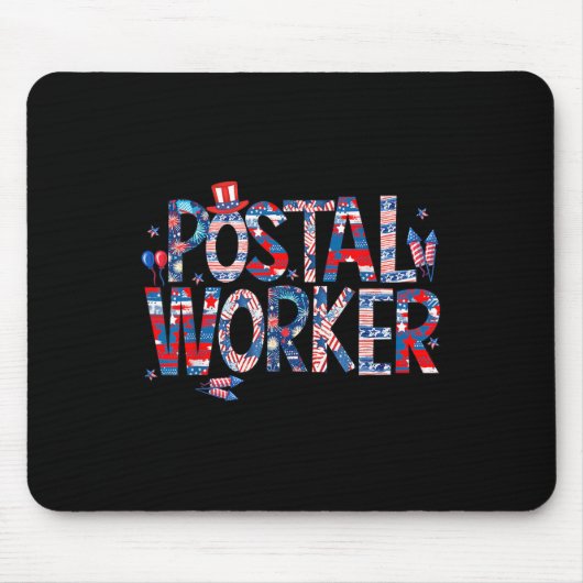 Amerikaanse Postmedewerker Usa Vlag Postbode Post Muismat (Voorkant)