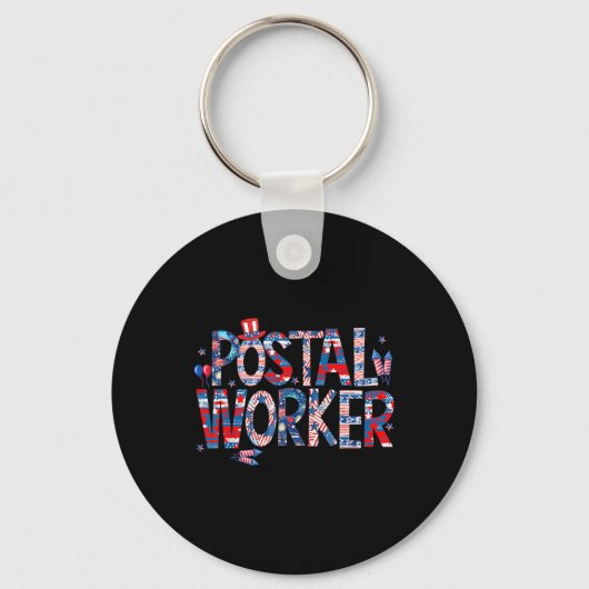 Amerikaanse postmedewerker Usa vlag postbode post Sleutelhanger (Voorkant)