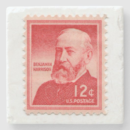 Amerikaanse Postzegel Stenen Onderzetter (Voorkant)