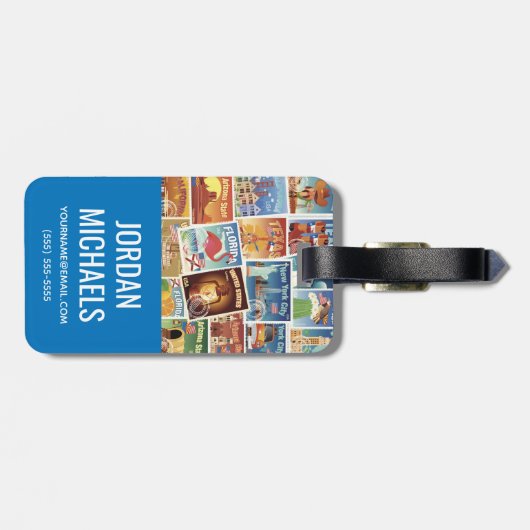 Amerikaanse postzegels bagagelabel (Achterkant horizontaal)