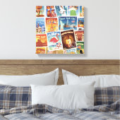 Amerikaanse postzegels canvas afdruk (Insitu (Slaapkamer))