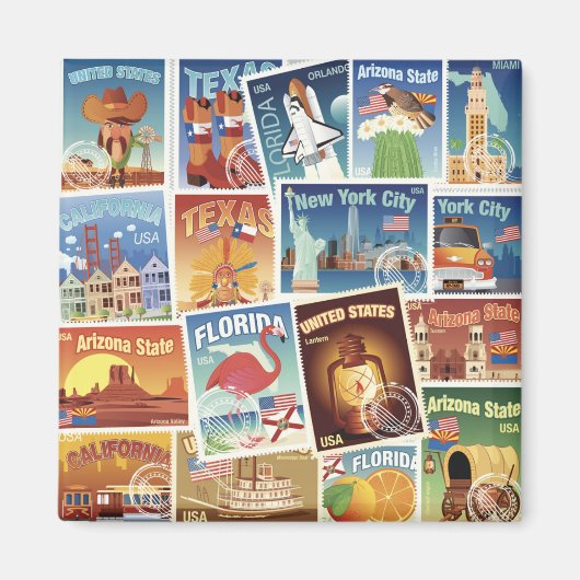 Amerikaanse postzegels magneet (Voorkant)