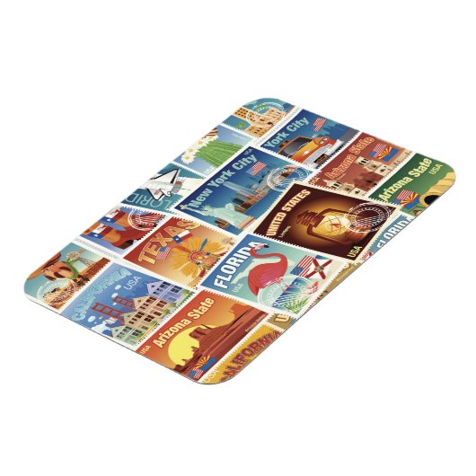 Amerikaanse postzegels magneet (Linkerzijde)