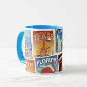 Amerikaanse postzegels mok (Voorkant links)