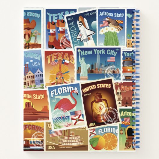 Amerikaanse postzegels notitieboek (Achterkant)
