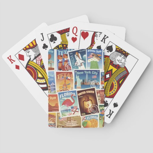 Amerikaanse postzegels pokerkaarten (Achterkant)