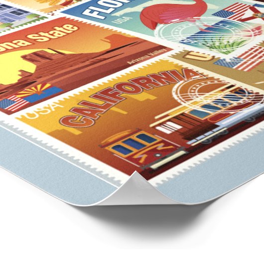 Amerikaanse postzegels poster (Hoek)