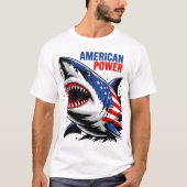 Amerikaanse Power Shark T-Shirt Design (Voorkant)