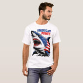 Amerikaanse Power Shark T-Shirt Design (Voorkant volledig)