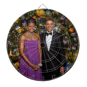 Amerikaanse president Barack Obama op kerstkaart Dartbord