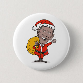 Amerikaanse President Barack Obama Santa Claus Ronde Button 5,7 Cm