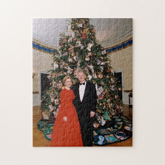 Amerikaanse president Bill Clinton kerstkaart Legpuzzel (Verticaal)